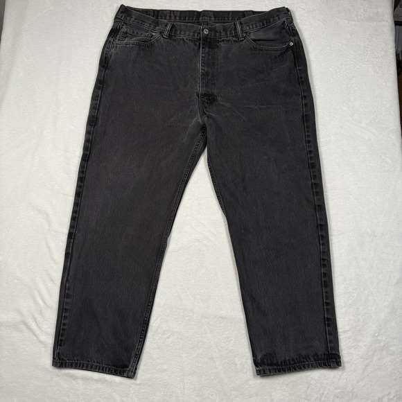 Levis 550 Jeans Mens 44x30 Black Relaxed Tapered Fit Denim Pants Stonewash - Picture 2 of 16